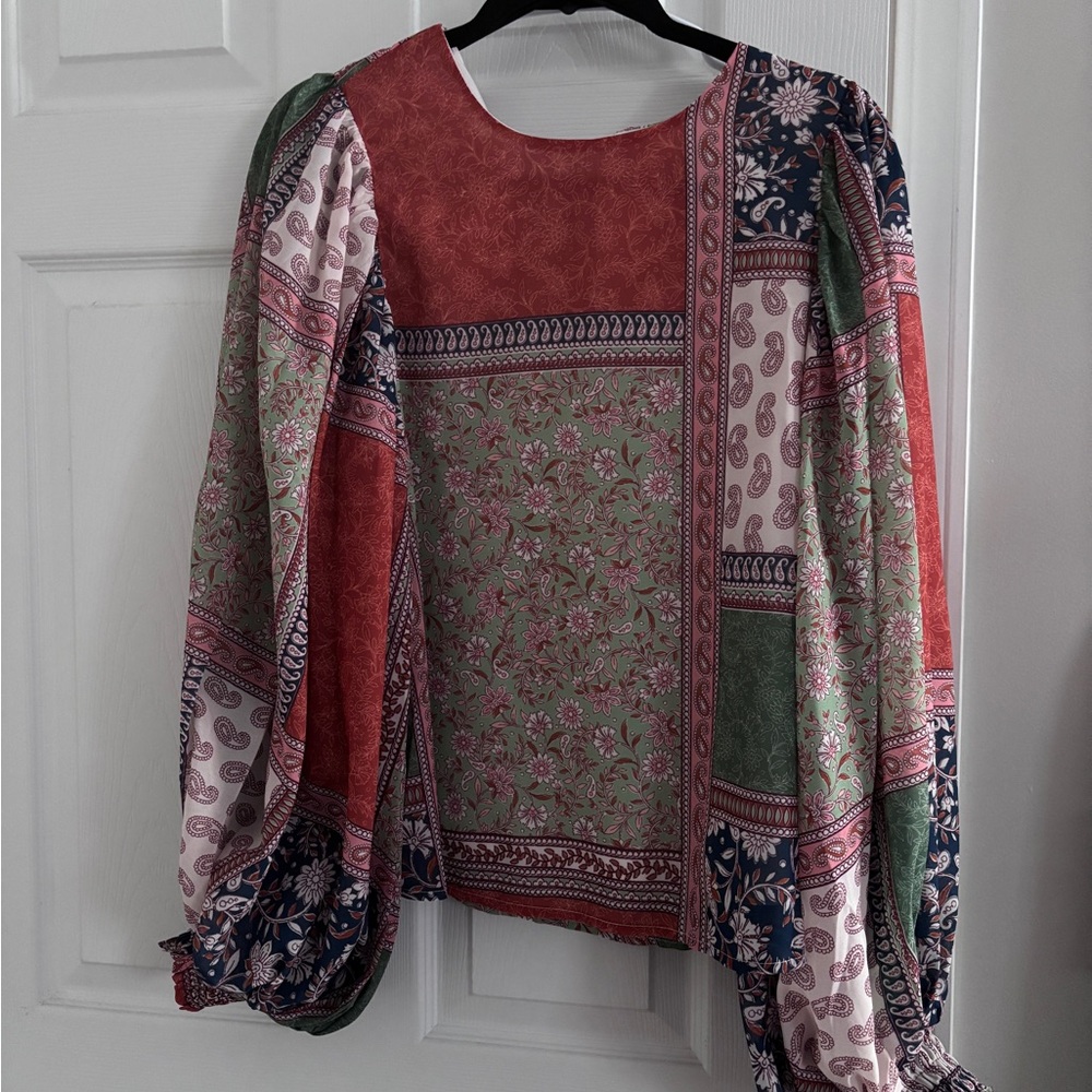 Aura Multicolor Patchwork Blouse